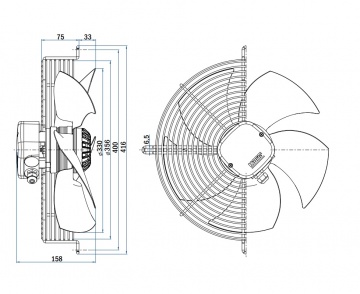 Ventilator axial Hidria R09R-3330HA-4M-4259 (330 mm)